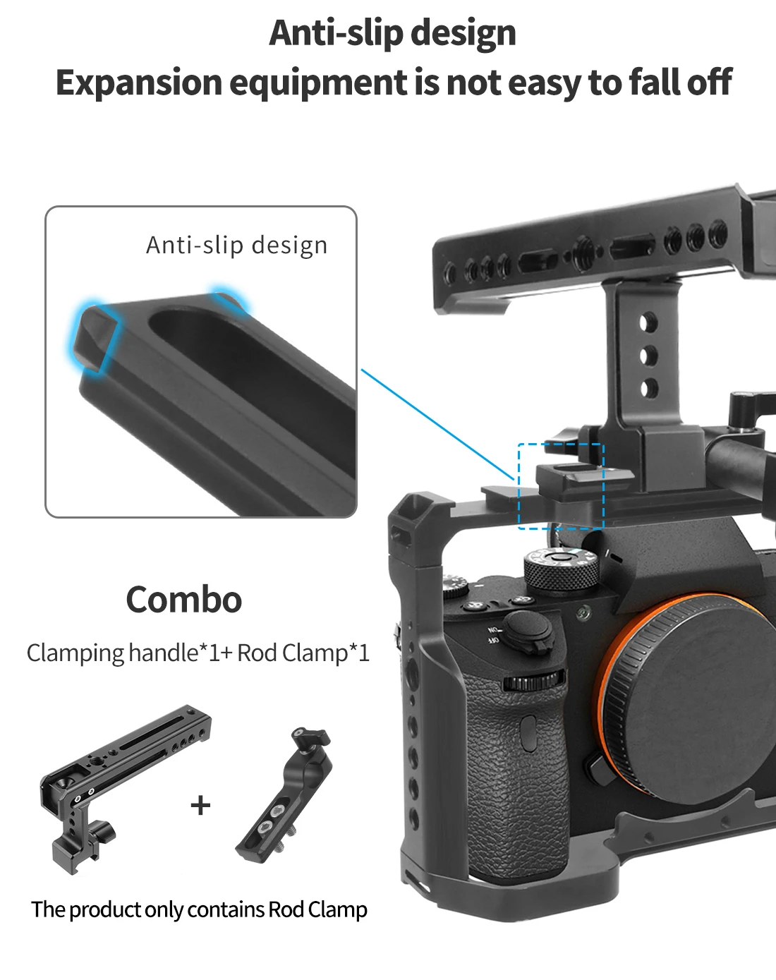 Standard 15mm Einzel Rod Clamp Quick Release Adapter mit NATO Sicherheit Schiene 1/4 Schrauben für DSLR Kamera Top Griff/platte/Käfig Rig – Detail 3