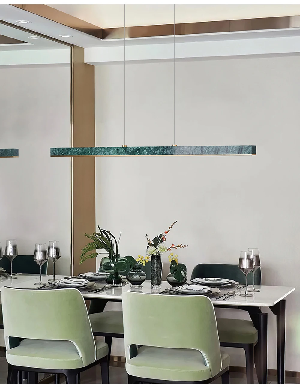 Dimmable LED Vintage Black Green Marble