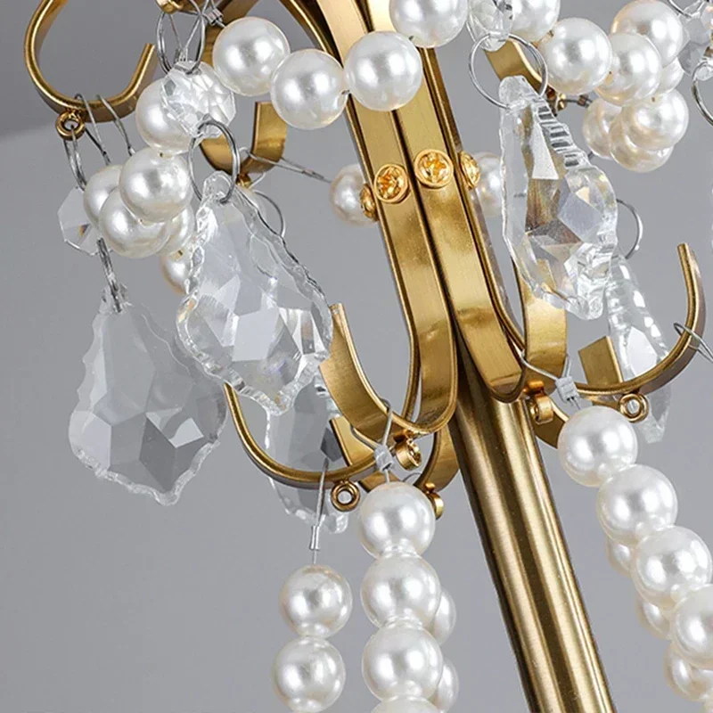 Modern Led Lights Fixture Art French Shell Glass Pendant Chandelier Lamps Copper For Home Decoration Living Dining Room Bedroom