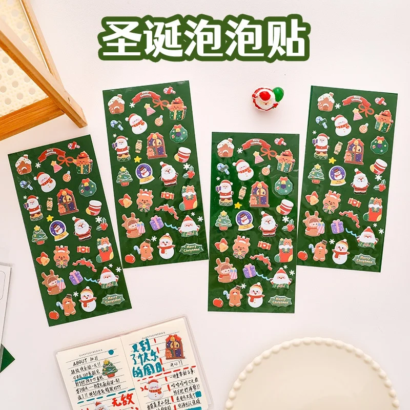 عبوة واحدة من ملصقات عيد الميلاد اللطيفة مع تصميم Kawaii Super Eye Catching Diary لتزيين سجل القصاصات يمكن أيضًا لتزيين الهدايا #4