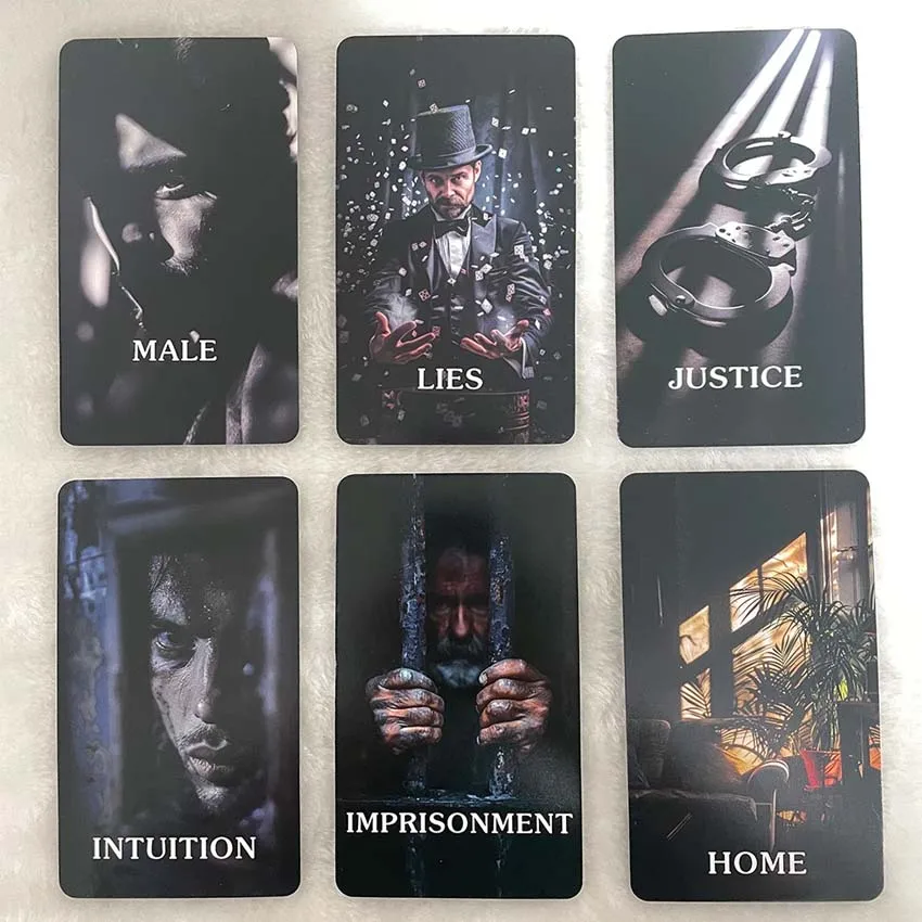 12x7 cm True Crime Oracle Deck, Tarot Cards for Beginners, No Manual