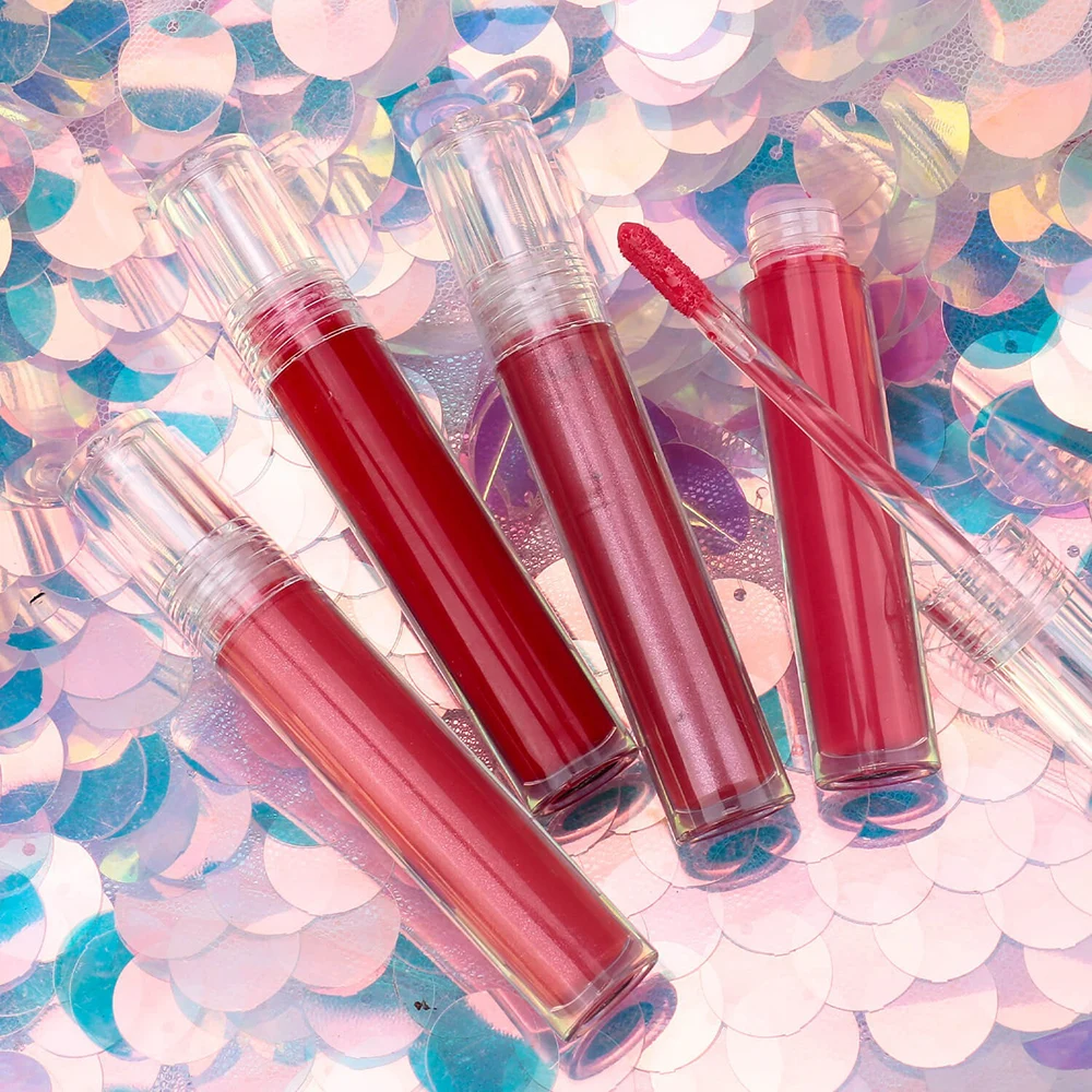 Private Label Transparent Tube Lip Gloss Pigment Long Lasting Non-stick Non-fade Waterproof Custom Logo Makeup Bulk Cruelty Free