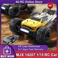 New MJX Hyper Go 14207 1/14 Brushless Motor Rc Car Four-Wheel Drive Drift Off-Road Vehicle 2.4G 50A ESC 55KM/H High-Speed Car Pc Dual Shell Truck Model Toy Boy Gift