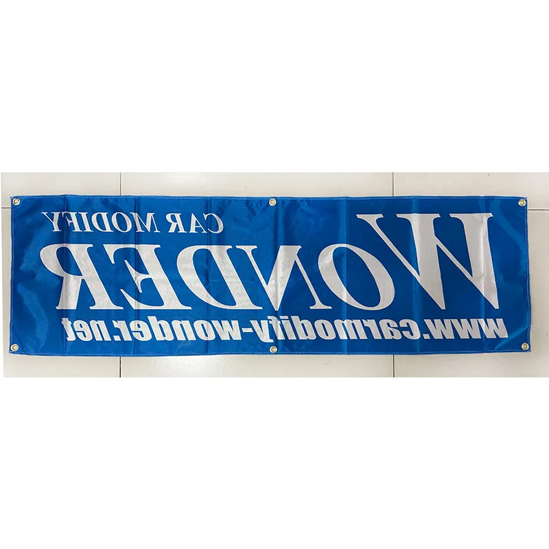 130GSM 150D Material Car Modify Wonder Flag Banner 1.5ft*5ft (45*150cm) Size Custom Any Size Any Logo Flying and Hanging Flags