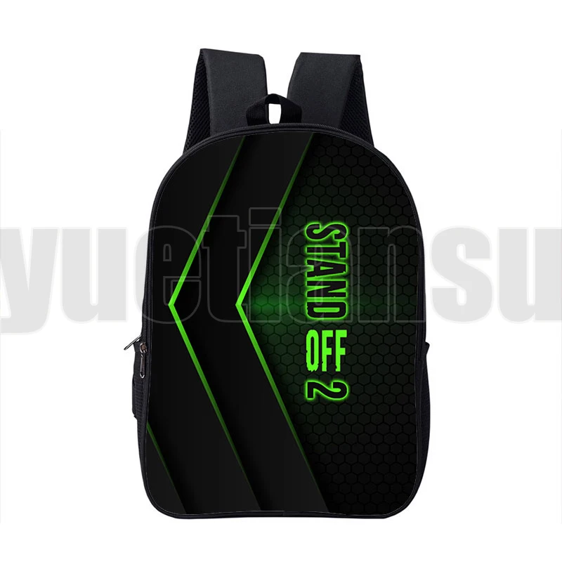 3D Print Anime Shooting War Game Standoff 2 Backpacks Boys Girls Double Zipper Cartoon School Bags Men 16 Inch Mochila Travelbag