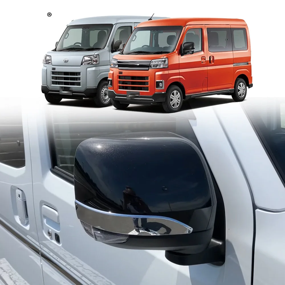 For Daihatsu ATRAI HIJET CARGO 2022 2023 ABS Chrome Car back Rearview Side Mirror Strip cover trim car accessories 2pcs