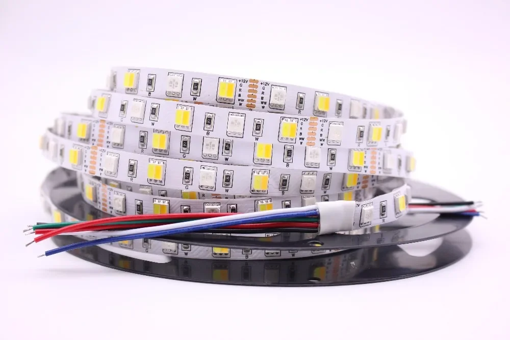 Taśma LED 5M 2835 5730 5050 5054 RGB CCT RGBCCT RGBW RGBWW ciepły biały 60/120/240/480 LED 4w1 12V 24V taśma oświetleniowa paski elastyczne