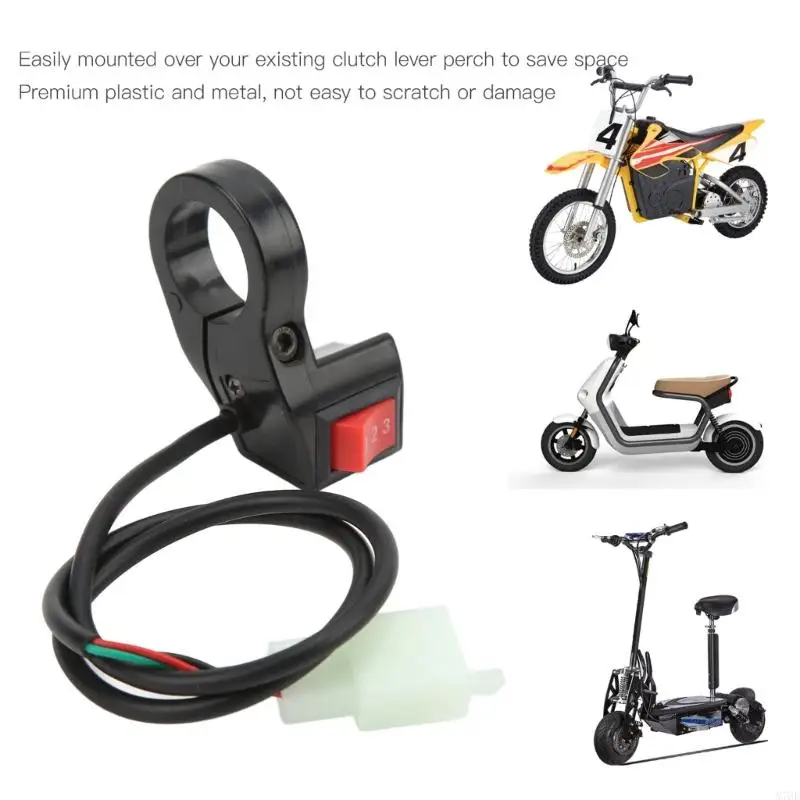 M76E Elektro-Trike 3-Gang-Lenkerwahlschalter mit 22-mm-Lenkerpassung, 1 2 3 Daumentaste und 3-poligem Kabel zur Steuerung von – Detail 9