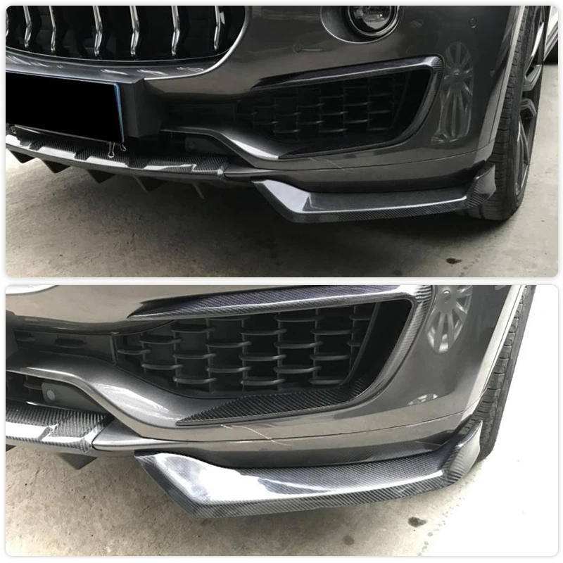 Carbon Fiber Car Front Bumper Splitters Spoiler for Maserati Levante S Sport Utility 4-Door 2016 2017 Front Splitters Flaps