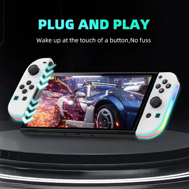 NS スイッチ Joy-Con コントローラゲームコントローラ左右 Bluetooth 互換ゲームコントローラハンドストラップ RGB ライト付き