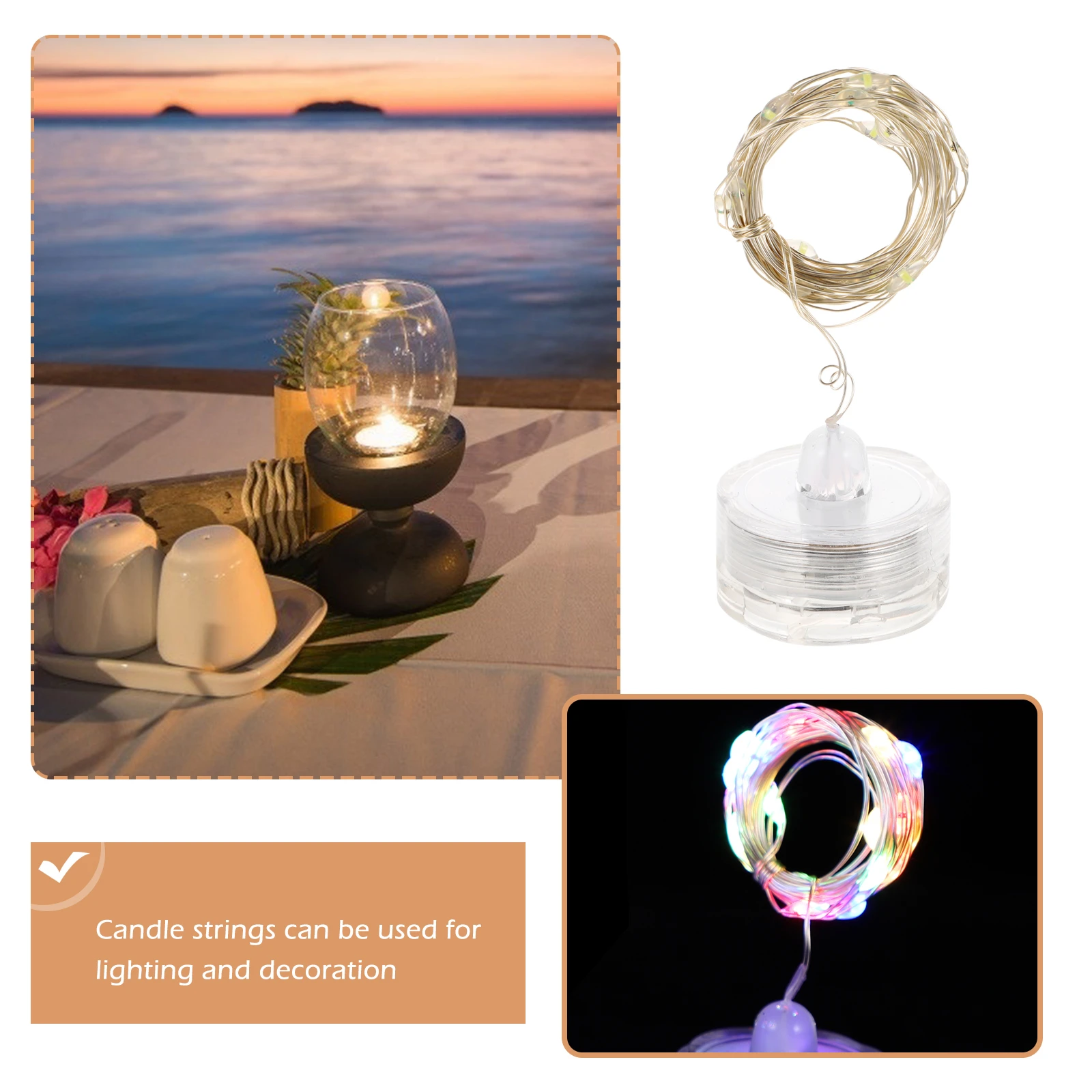 

6 Pcs Light Waterproof String LED Button Flashing Colorful Diving Submersible