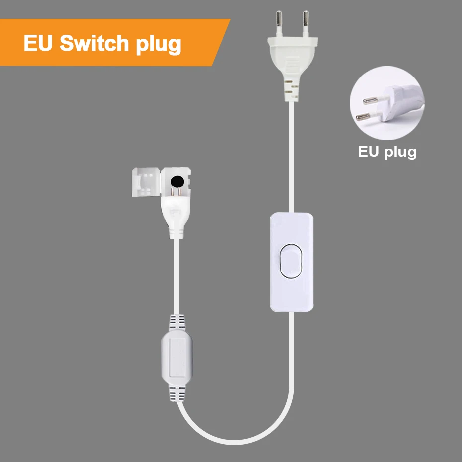 220V 288LEDs/m COB LED Strip Light Power Supply With ON/OFF Button Switch EU/AU Power Plug Connector 10MM Width Fasten Clips