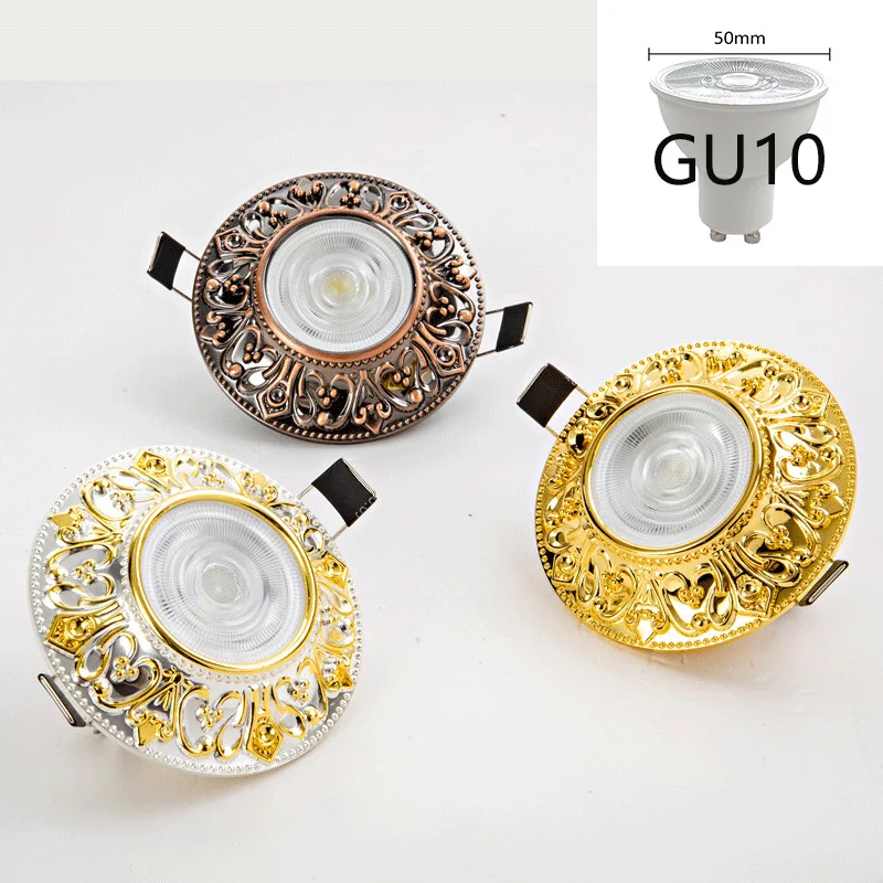 

GU10 light bulb embedded light luxury gold red bronze spotlight downlight European American living room bedroom background wall