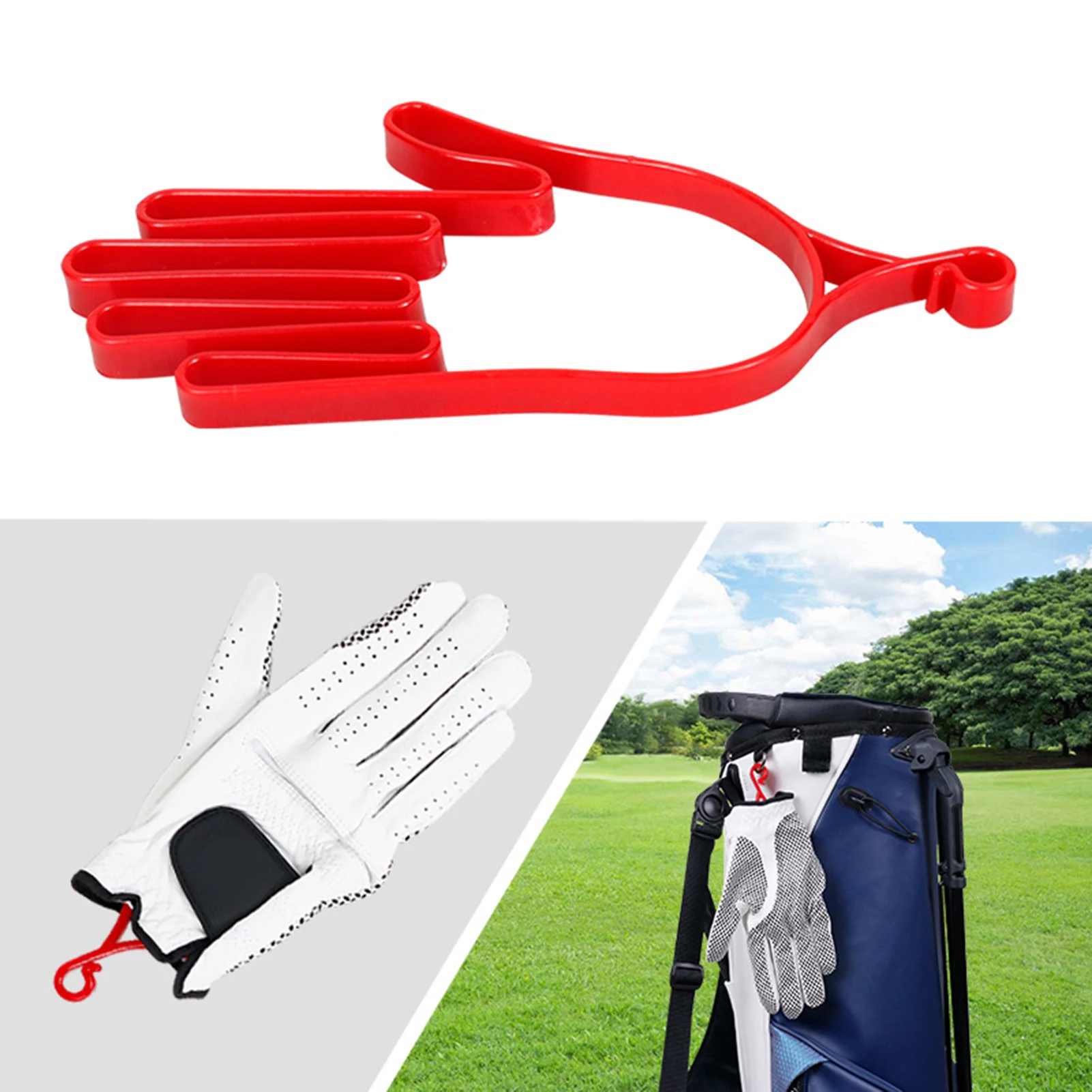1Pcs Golf Glove Holder Plastic Hanger Hook Glove Shape Dry Rack Hang On Golf Bag For Adults Golf Player Sports Training Supplies