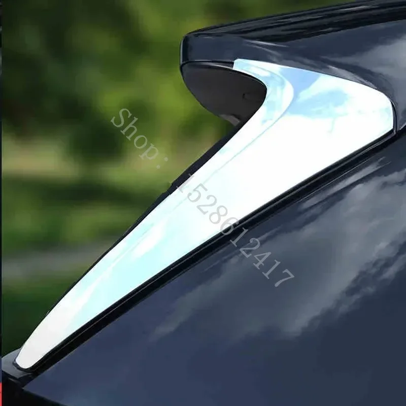 ABS Chrome Shell Car Styling Rear Windows Pillar Spoilers Wings Cover Trim for Toyota Highlander 2015 2016-2021 Car Accessories