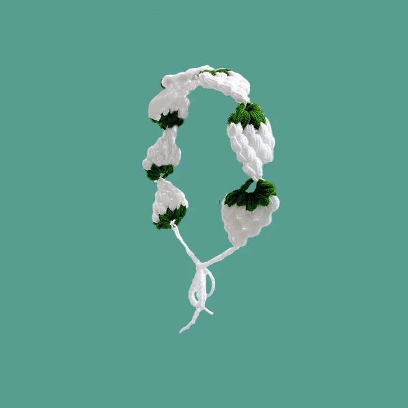 Original-Design Handgestricktes Farbblockiertes Erdbeer-Stirnband für Frauen, Personalisiertes Haarband Kopftuch Mütze Trendig – Detail 7