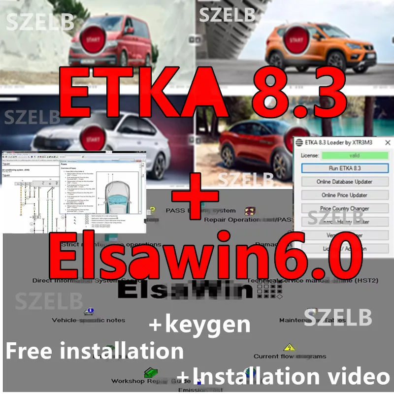ETKA8.3+ELSA6.0 latest maintenance software Zmoli Dio Nova for V/W+AU/DI electronic parts catalog free installation+video