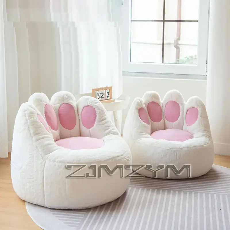 Plush Cat Claw Tatami Sofa Bean Bag Cover Kid Single Bedroom Balcony Chair Seat Cushion No Filler Lazy Sofa Cover，Sofa Chairs