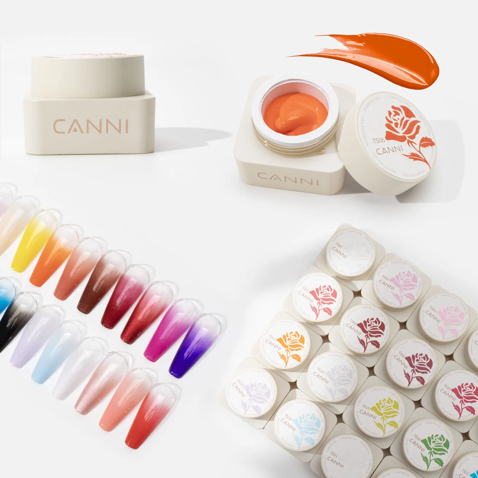 CANNI TPO FREE 5ml 24Colors Stamping Emboss Gel Polish Nail Art 3D Carving Painting Gradient Stamping Color UV LED Nail Gel DIY