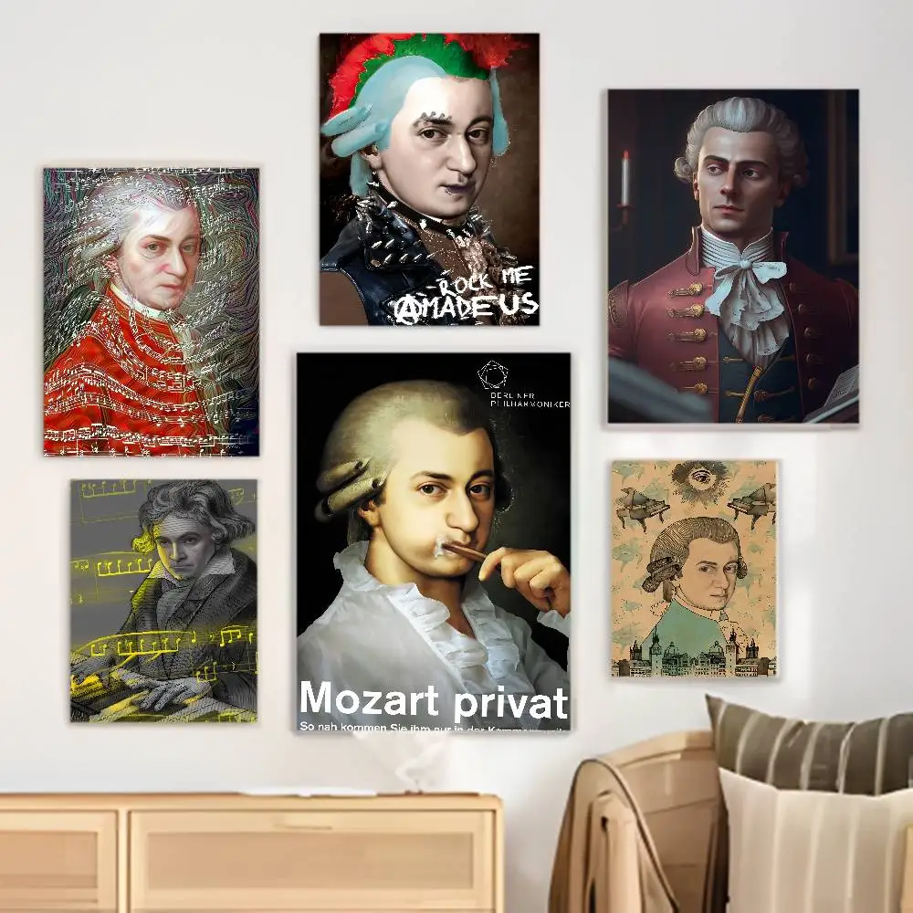 ملصق فني من Wolfgang Amadeus Mozart مع مطبوعات لتزيين غرفة النوم وغرفة المعيشة في المنزل #6