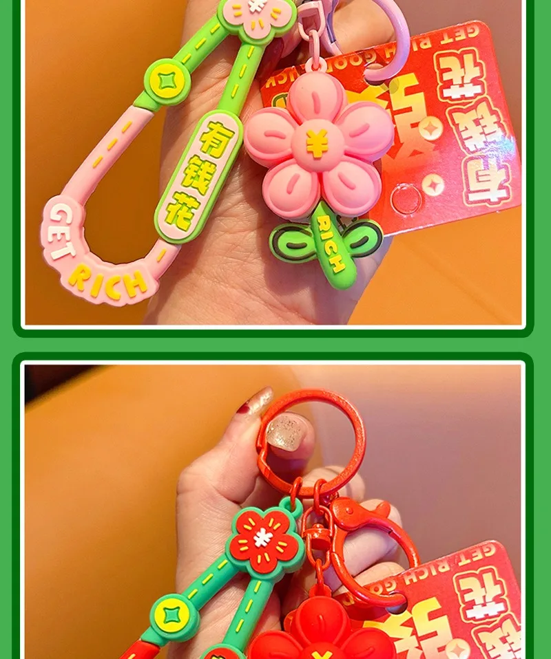 พวงกุญแจตุ๊กตาดอกไม้เงิน 2026 ของมินิโซ ตุ๊กตาน่ารัก ประดับดอกพีชสวยงาม ของขวัญวันเกิดที่ดีที่สุดสำหรับเพื่อน