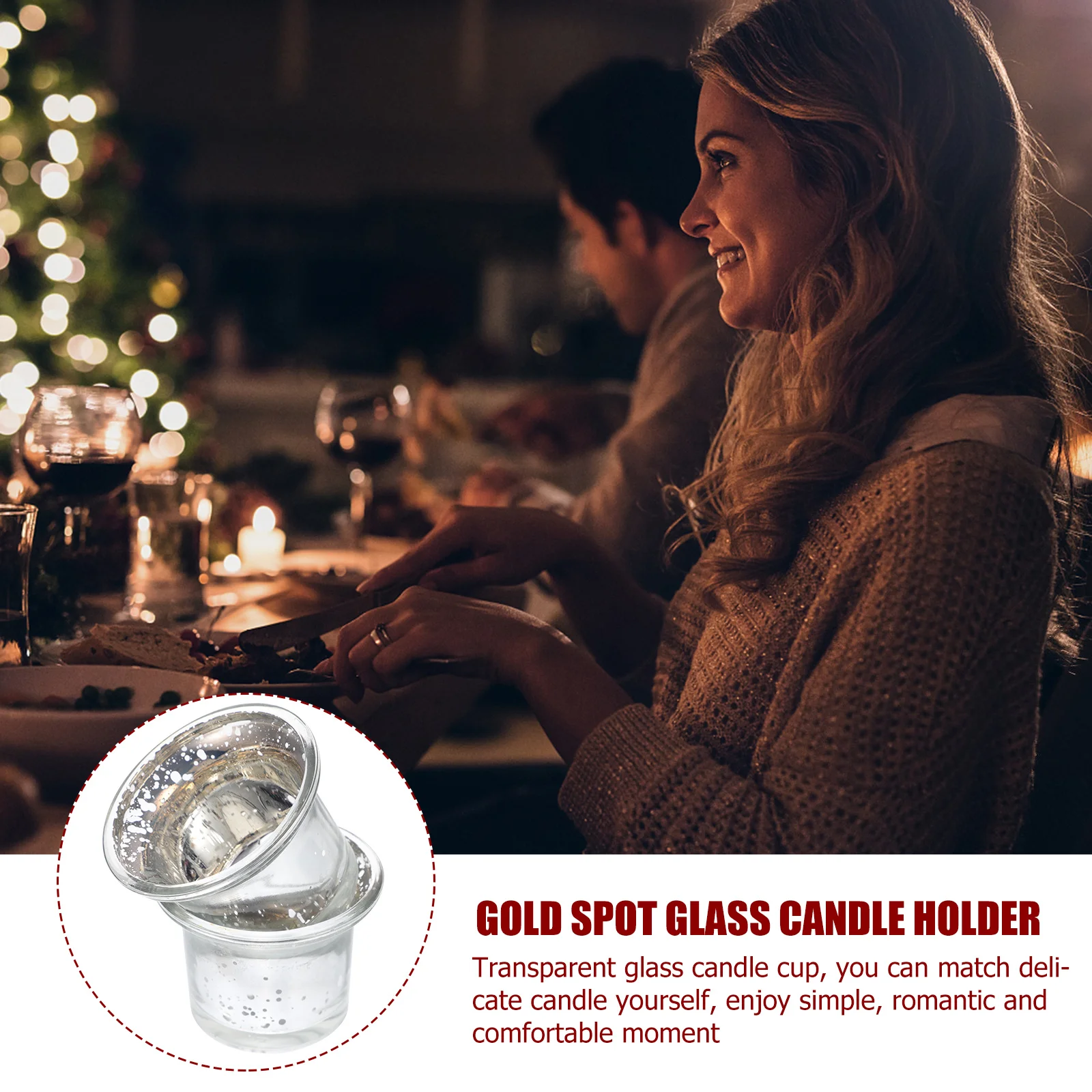 

6Pcs Fine Workmanship Glass Holder Unique Desktop Decor Glass Candleholder Creative Candleholder