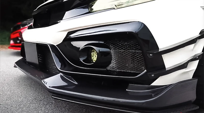 لـ Civic Type R FK8 Front Under Splitter، تصميم نمط VRSAR2، الجزء الهوائي الخارجي للسيارة، ملحق التعديل
