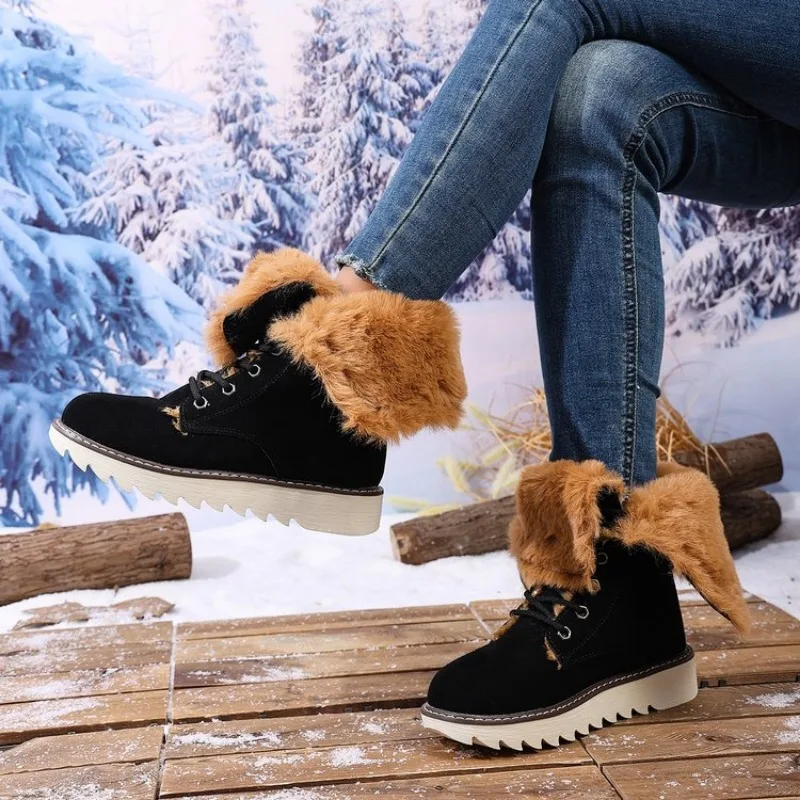 2026 New Fashion Cowhide Leather Snow Boots Australia Classic Women High Boots Warm Winter Shoes for Women Plus Siz 41 42 43