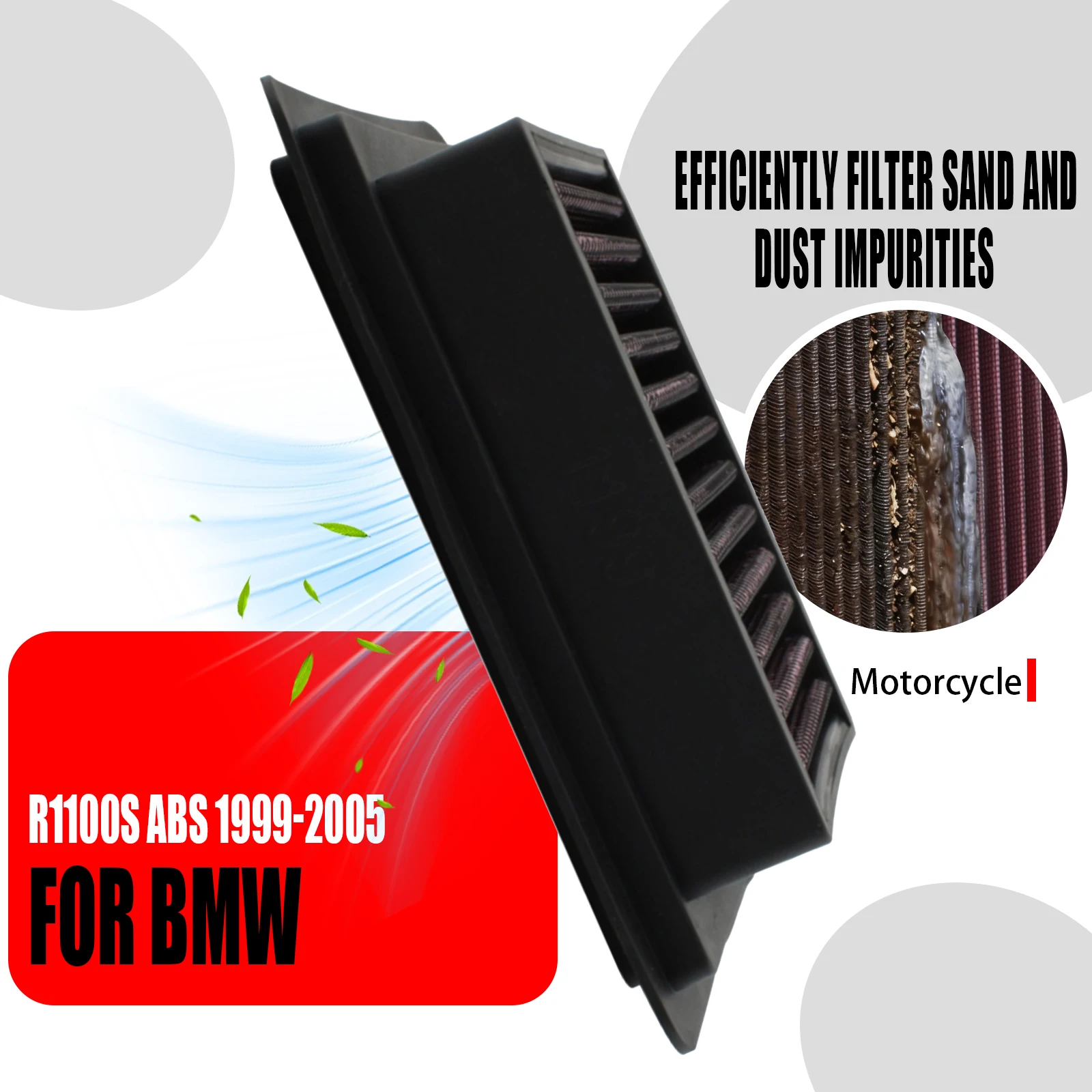 For BMW R1100S R1100SA 1999-2005 Motorcycle Washable High Flow Air Filter Intake Cleaner Replacement Element