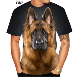 Summer New Round Neck Men's T-shirt Cute Animal Dog Print Top Casual Round Neck Large Comfortable Short Sleeve