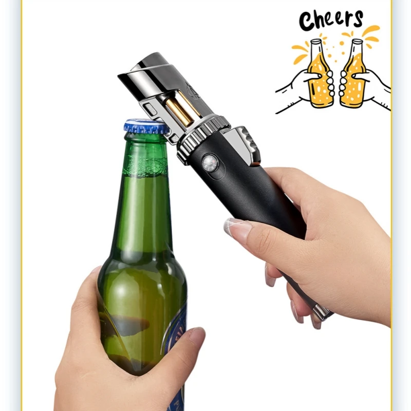 New Metal Multifunctional High Flame Lighter Outdoor Windproof Jet Flame with Window Breaker Cigar Spray Gun Inflatable Lighter - Image 5