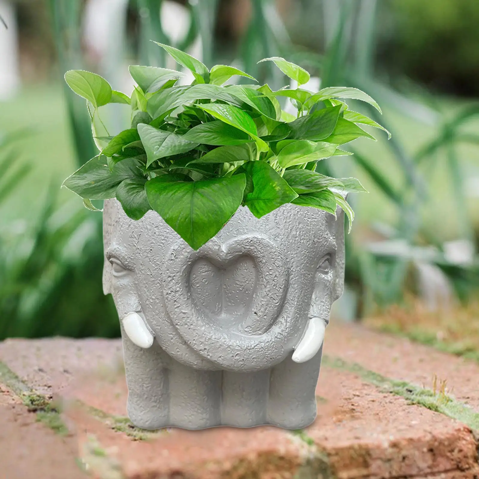

Mini Flower Pot Resin 11x12cm Small Cartoon Ornament Planter Plant Pot for Windowsill Balcony Shelf Home Office Desk Desktop