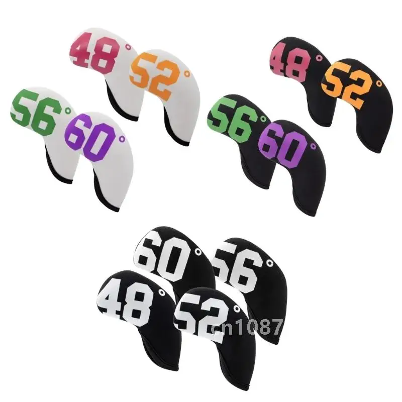 4Pcs Big Number Neoprene Golf Wedge Covers Set Iron Covers 48 52 56 60 Degrees Club Head Covers Headcover For Men Golfers