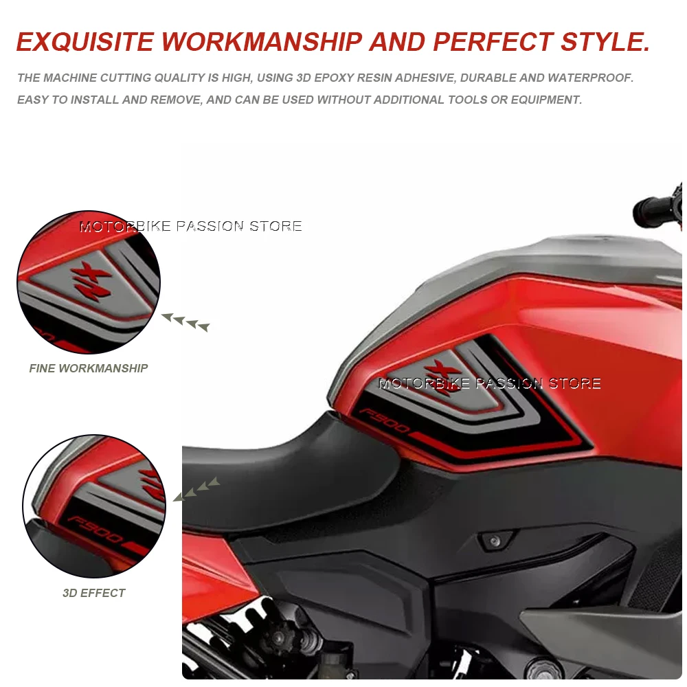 Motorcycle Accessories Fuel Oil Tank Pad Protector Stickers 3D Sticker Tank Pad Epoxy Decal For BMW F900XR F 900 XR 2020-2023