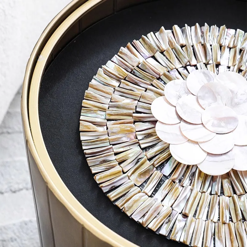 Creative medieval shell edge sofa corner wabi style retro furniture art coffee table household balcony small side