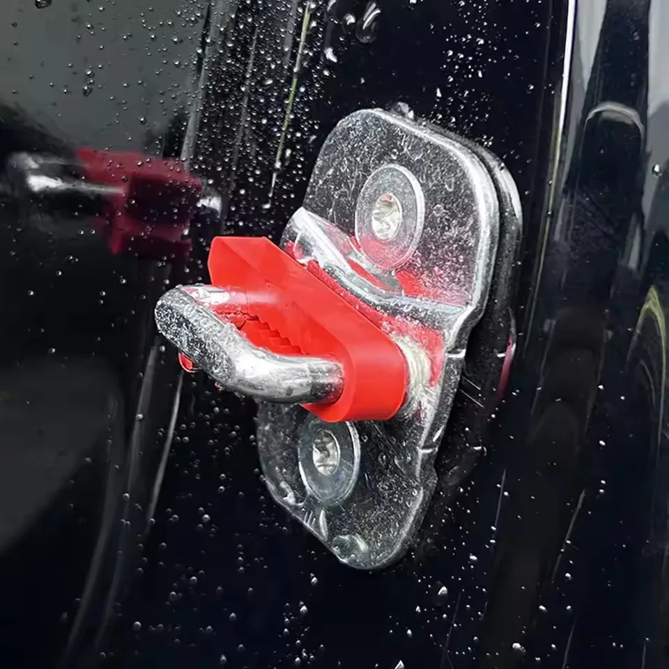 4pcs Car Door Slam Stopper Reduce Noise Secure Fit Silicone Door Latch Protective Cover Buffer Cushion Auto Door Anti-Shock Pad