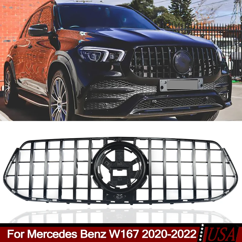 

Magickit GT Style Grille Gloss Black For 2020-2022 Mercedes Benz W167 GLE350 GLE450 Coupe Front Grille Assembly