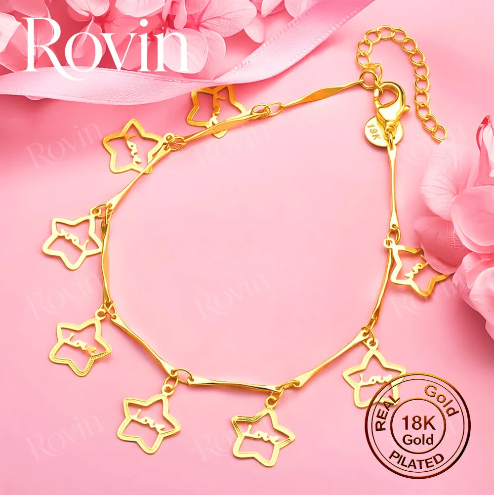 18K Gold 8-Inch Exquisite Openwork Star 