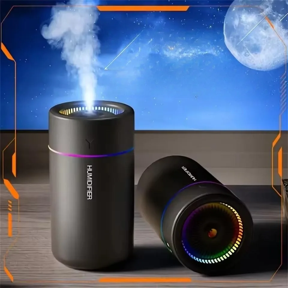 Car Air Humidifier 280ml Large Fog Volume Colorful Light Silent Aroma Diffuser Essential Oils Aromatherapy For Home JJ1906