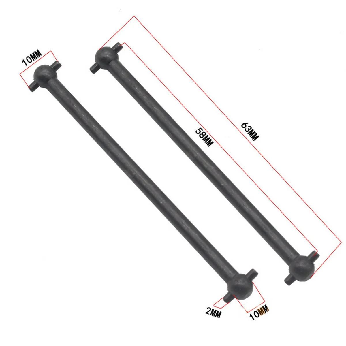 2pcs/set Drive Shaft Transmission Axle Total Lenth 61 63 70 77 84 86 89.5 101mm Dogbone for RC 1:10 HSP RC Model Car CVD