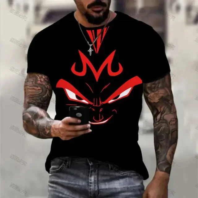 Camiseta Dragon Ball masculino impresso Goku, Tops Vegeta, estilo Harajuku, Streetwear, Tops, 2024