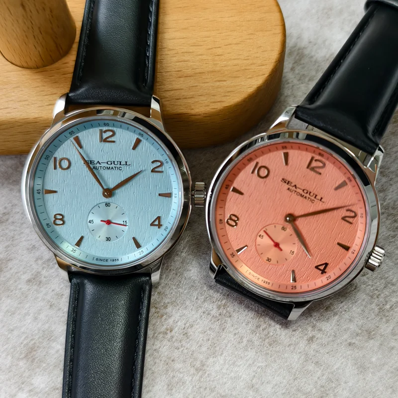 Seagull 6184 Men's Automatic Watch Blue Sapphire Glass 5ATM Waterproof Ultra-Thin Leather Strap Minimalist Casual Wristwatch image 6