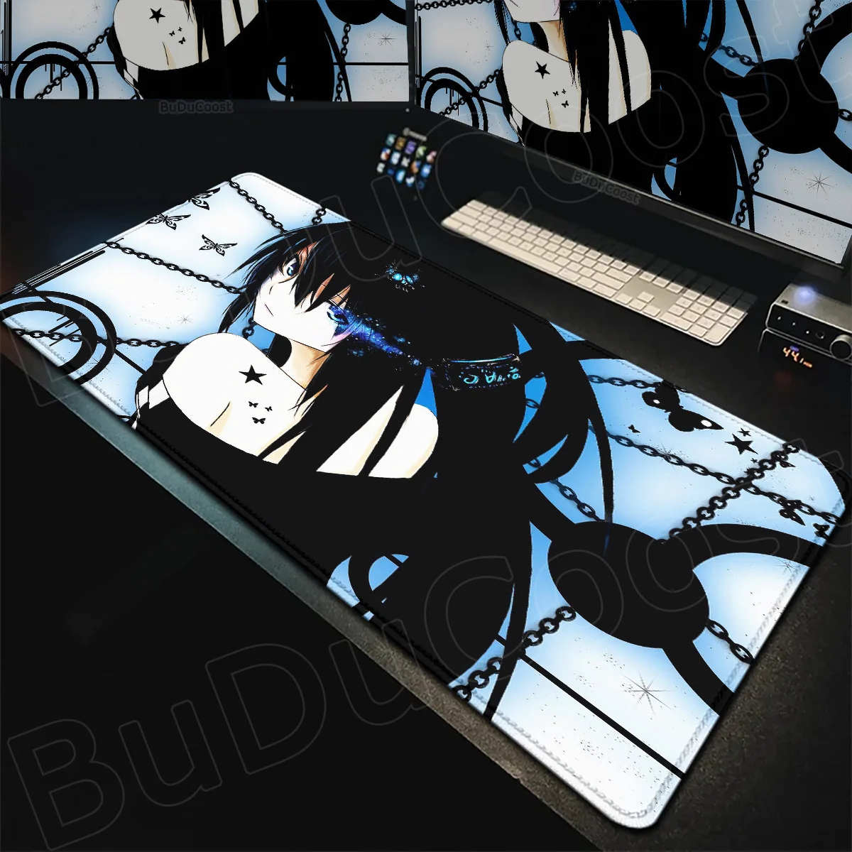 Large Keyboard Laptop Non-slip Rubber Table Mat Hot Anime Black Rock S-Shooter Office Decoration Mousepad PC Gamer Speed Mauspad