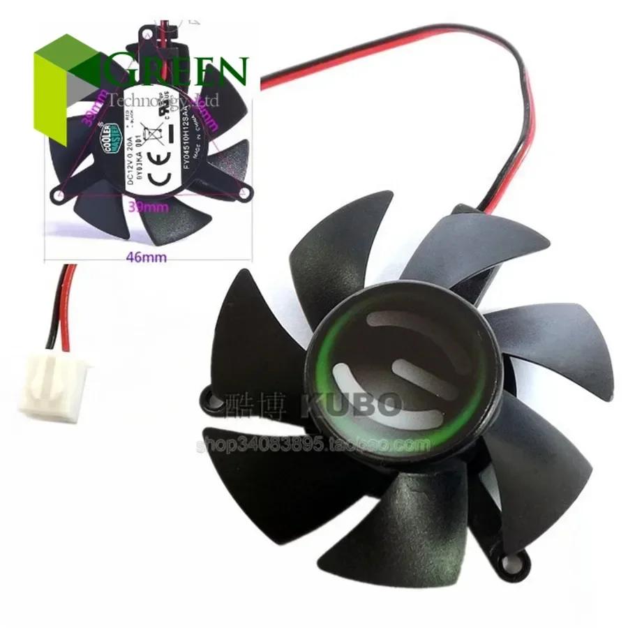 Cooler Master FY04510H12SAA 46mm VGA Fan For MSI R6450 6570 6670 V5 Graphics Card Cooler Fan Replacement 39mm 12V 0.20A  2Pin