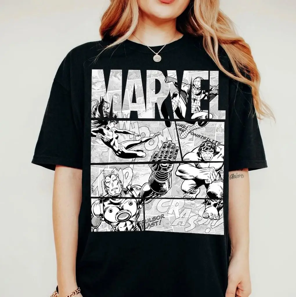 2026 Avengers Style Men's and Women's Summer Pure Cotton T-shirt Fan Style Comfortable, Breathable, High-quality Ins Y2k