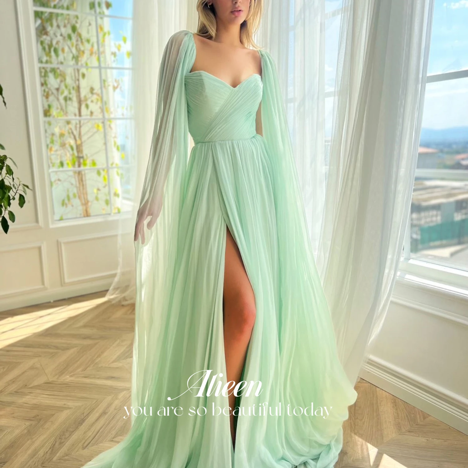 

Aileen Ball Gown Cocktail of Dresses for Prom Shawl Woman Elegant Dress Es Mint Green Line A Women Evening Dress New in Dresses