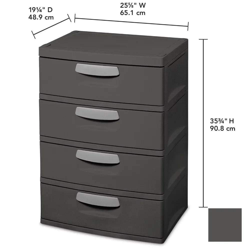 4 Drawer Unit Flat Gray Cutting-edge colors are stylish and sophisticated Strong side walls for strength and durability