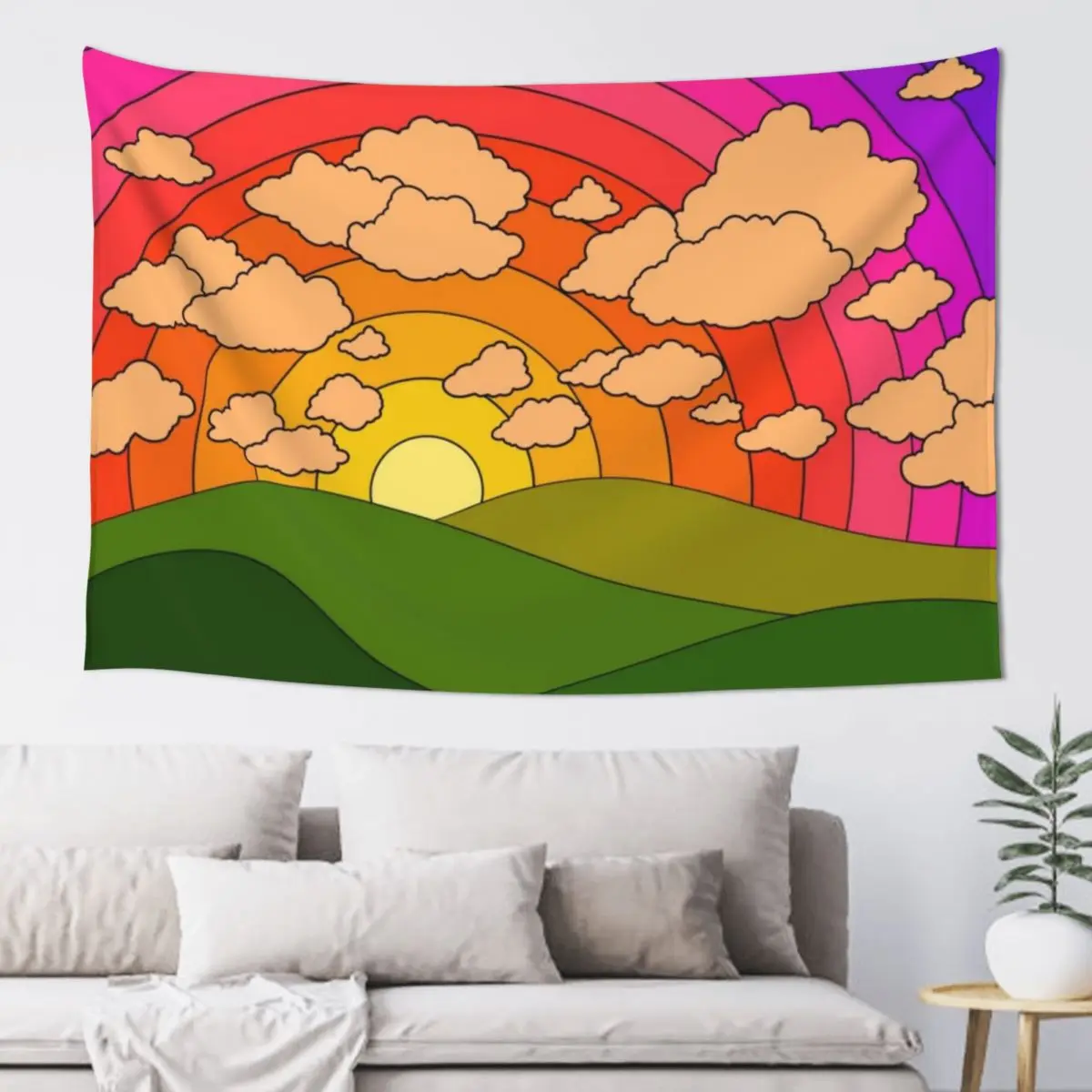 

Groovy landscape Tapestry Decoration For Bedroom Living Room Decoration Room Decorations Decoration Aesthetic Tapestry