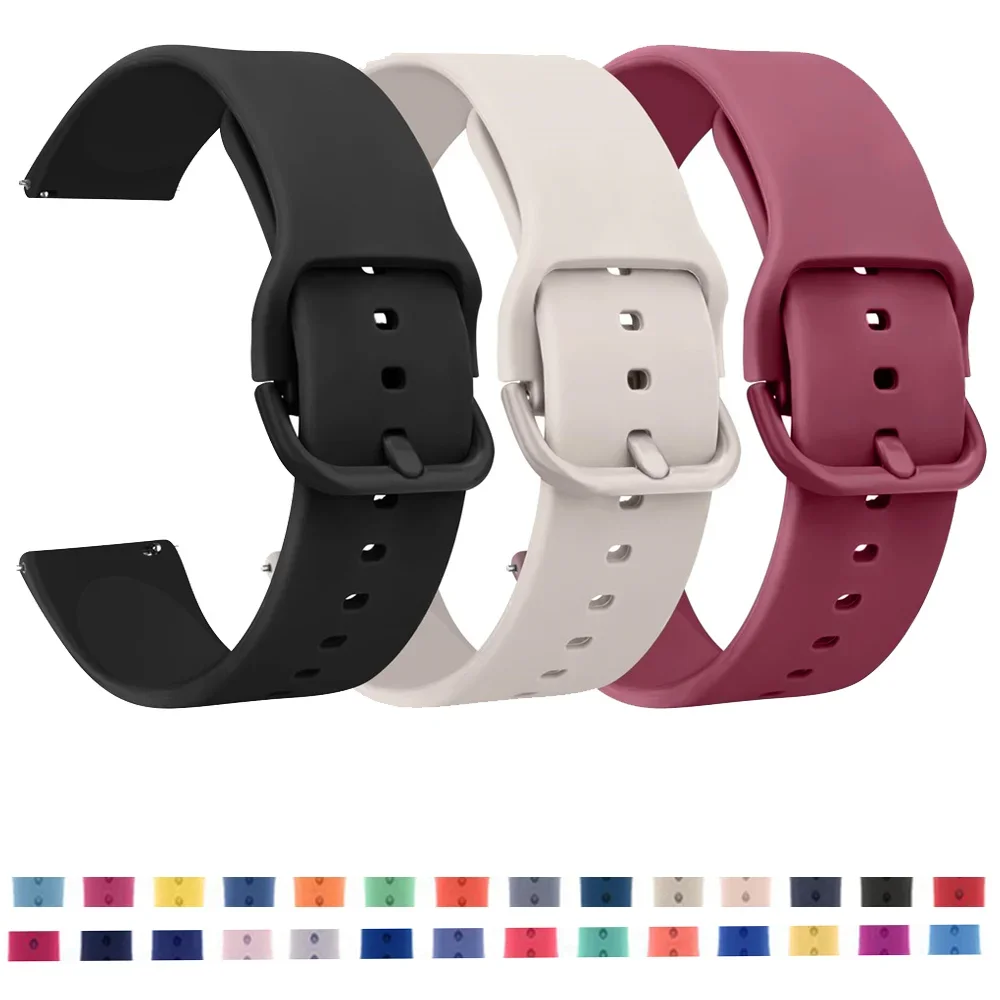 20mm 22mm Strap For Samsung Galaxy Watch 7 6 4 5 pro-Classic-active 44mm 40mm Sport Silicone Bracelet Huawei watch gt 2 3 band image 2