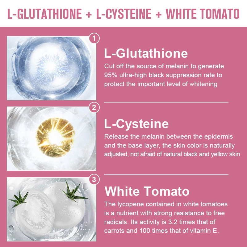 White Tomato Glutathione Capsules Anti-Aging Dull Skin Whitening Skin Supplements Restore Baby Like Skin